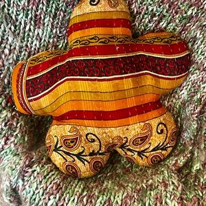 Upcycled Kantha Flower Pillow